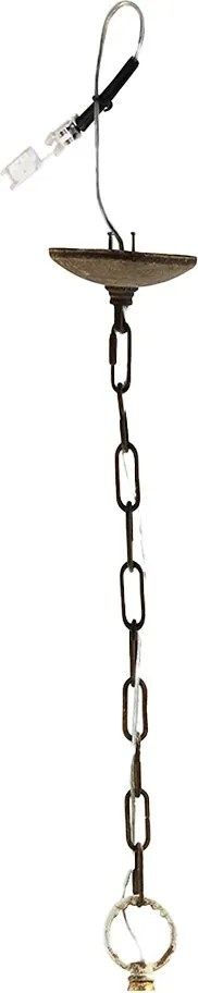 Lustra aurie, din lemn, aspect vintage, 41x41x75 cm