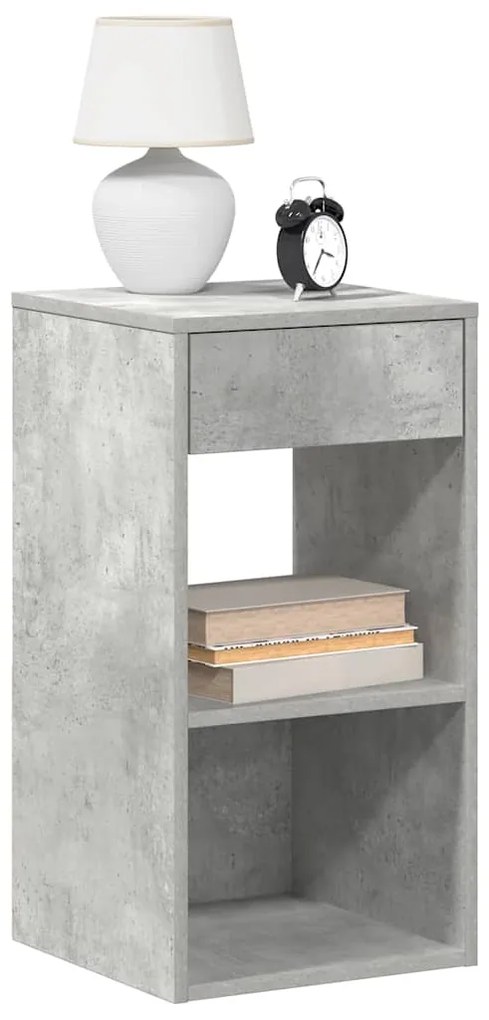 vidaXL Noptiera cu sertar gri beton 35x34x66,5 cm