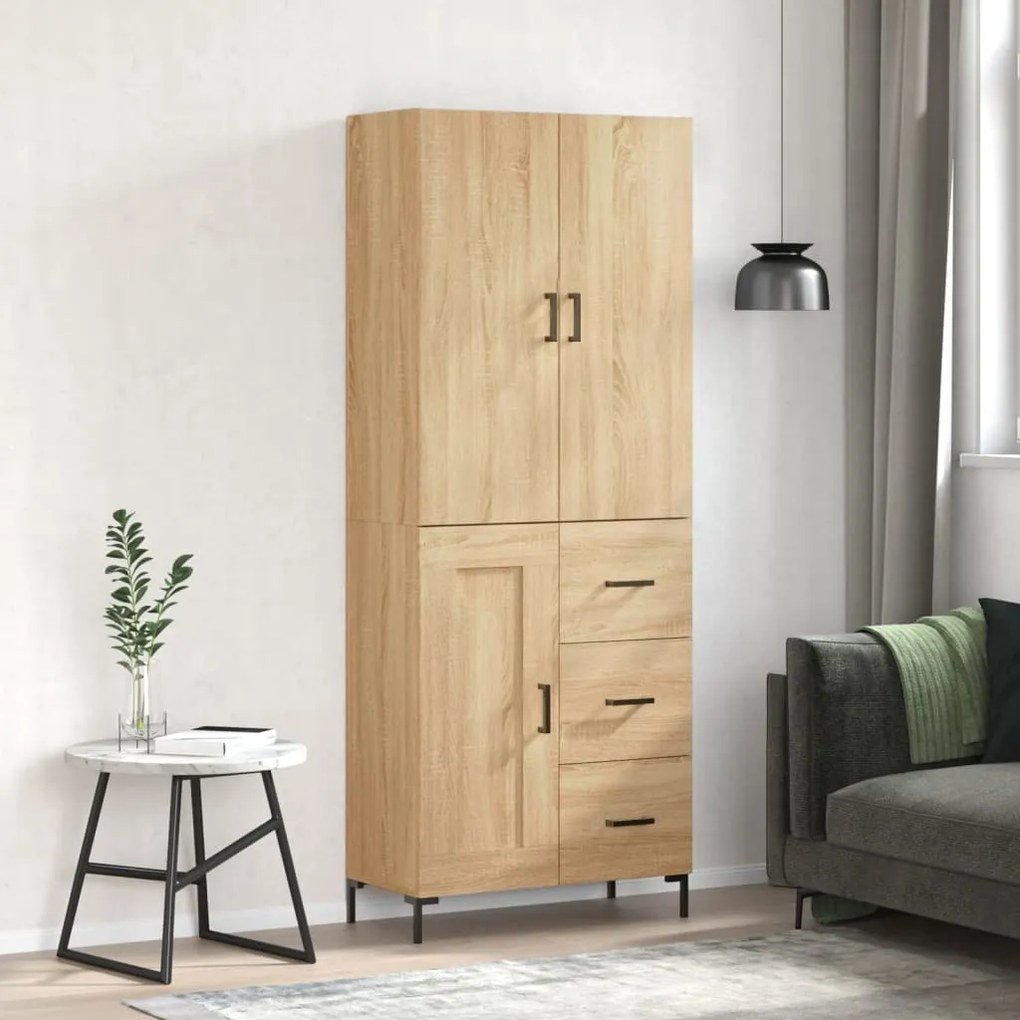 vidaXL Dulap înalt, stejar sonoma, 69,5x34x180 cm, lemn compozit