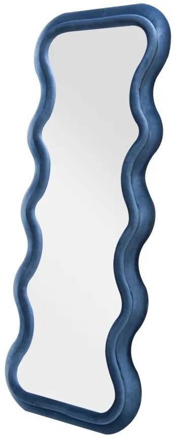 Oglinda decorativa albastra din MDF si textil, 160 x 60 x 6 cm, Emily Mauro Ferreti