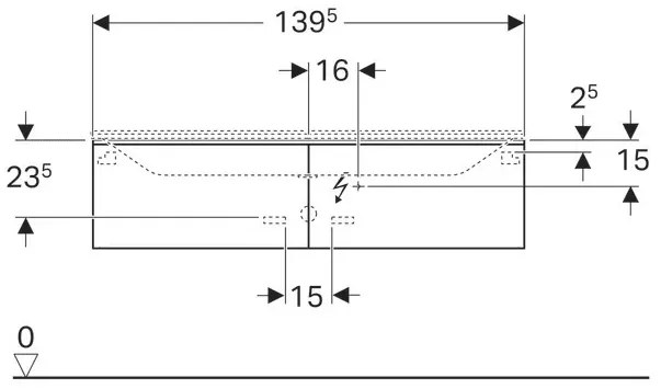 Dulap baza pentru lavoar suspendat Geberit Xeno2 gri 2 sertare 140 cm