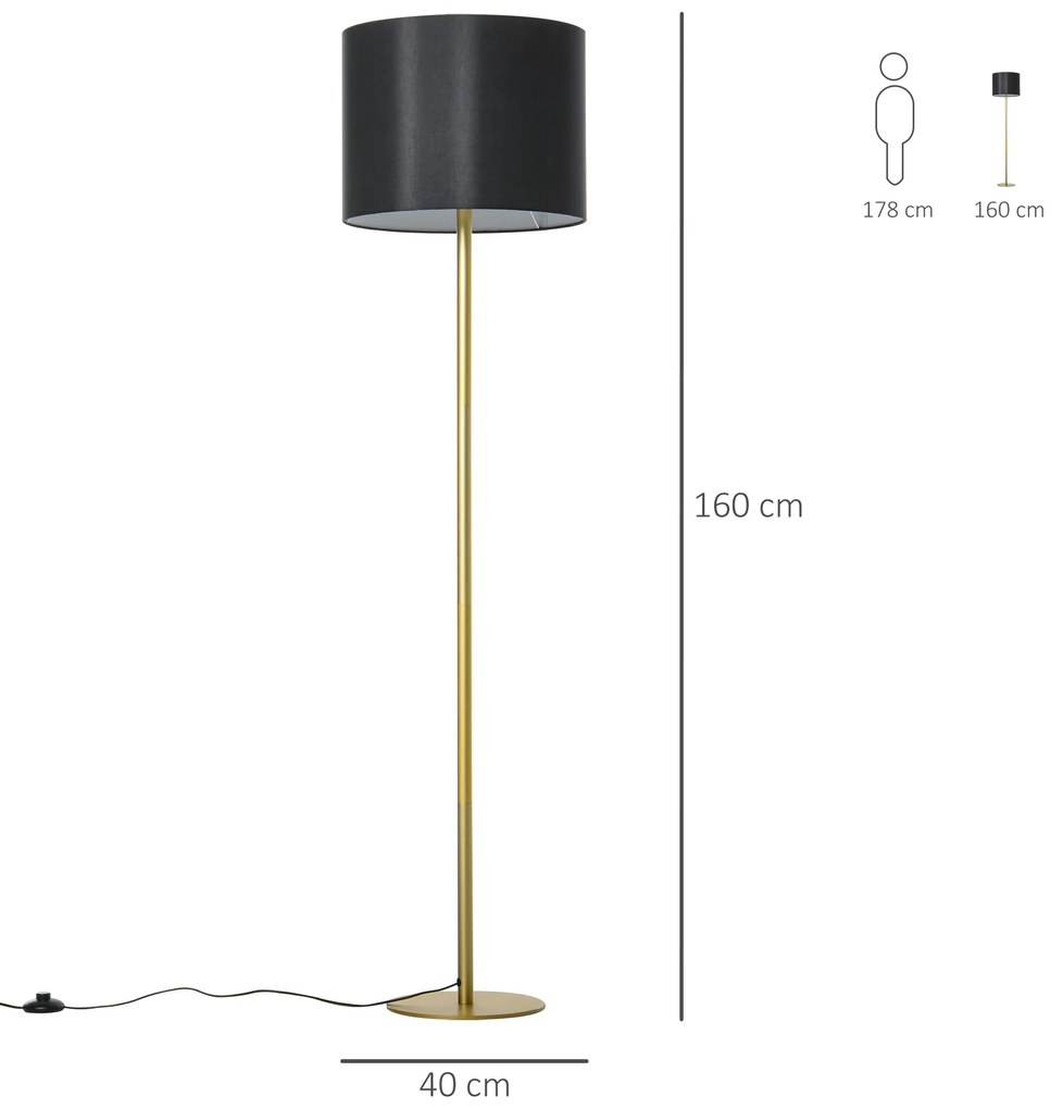 HomCom lampa de podea, abajur textil, lampa de sol | AOSOM RO
