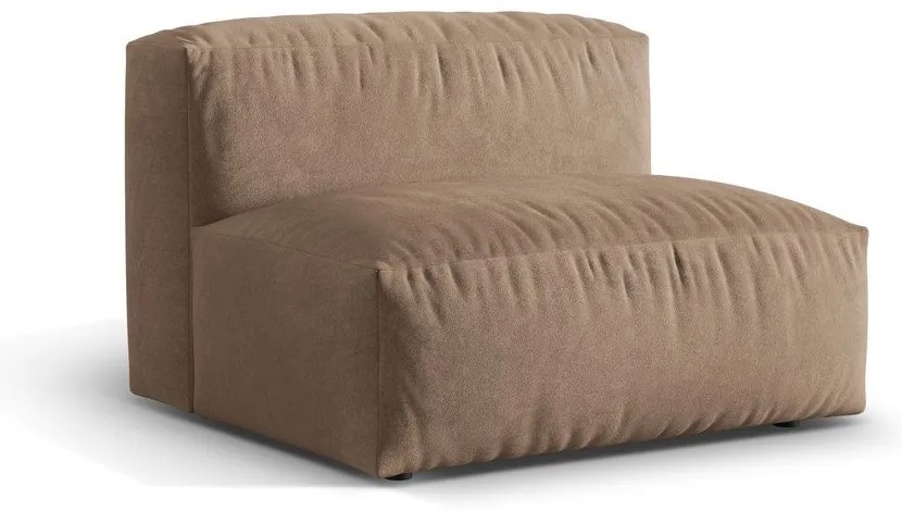 Modul pentru canapea modulară maro deschis cu tapițerie din catifea (de mijloc) Martina – Micadoni