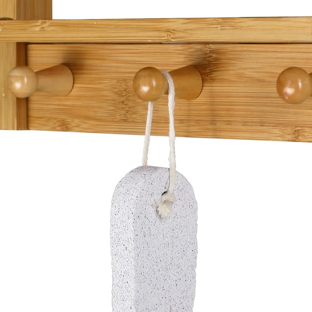 Raft suspendat pentru baie BAMBOO, 28,5x10x70cm, 3 rafturi, maro Casaria