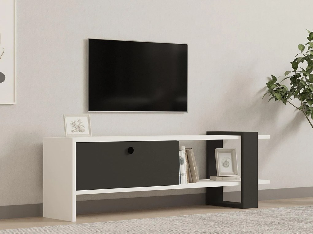 Masă TV/Dulap Dutudo (antracit + alb) . Promo -26%. 1095107