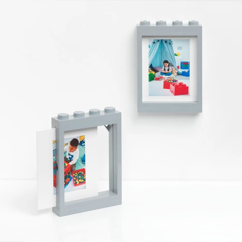 Ramă foto LEGO®, 19,3 x 26,8 cm, gri