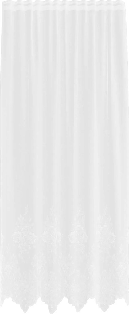 vidaXL Cortină din Dantelă cu perdele Floral Alb 245x150cm Poliester