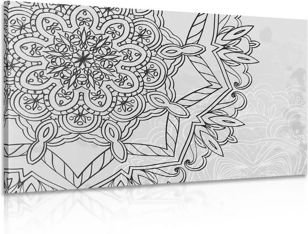 Tablou Mandala în motiv de iarnă în design alb-negru