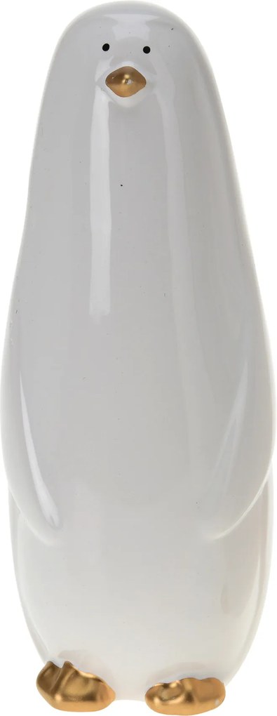 Figurina pinguin, alb, 18 cm