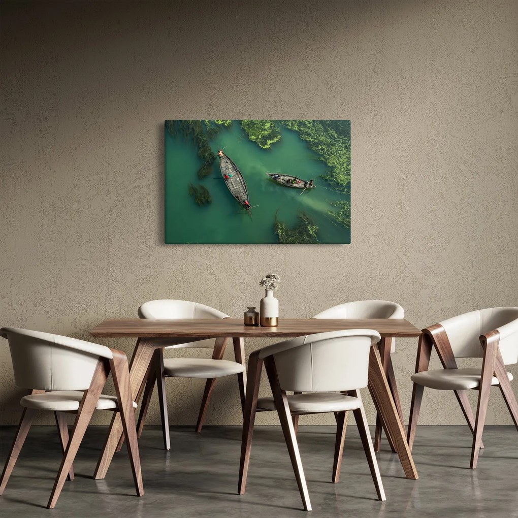 Tablou - Pescarii de pe râu (90x60 cm)