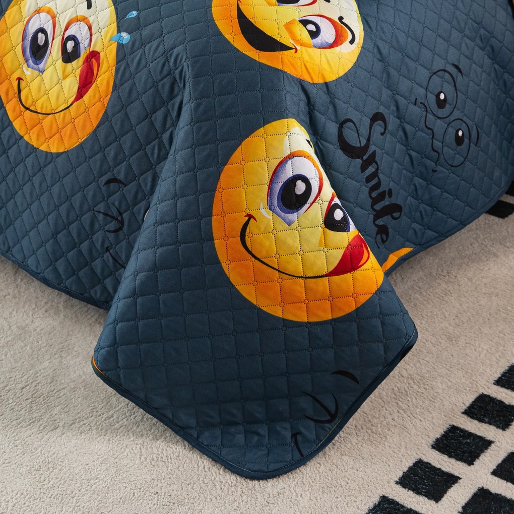 Cuvertura pentru pat FUNNY EMOJI gri Dimensiune: 170 x 210 cm