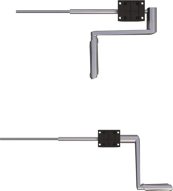 Cadru birou reglabil manual, control cu manivelă, 80 kg - Alb