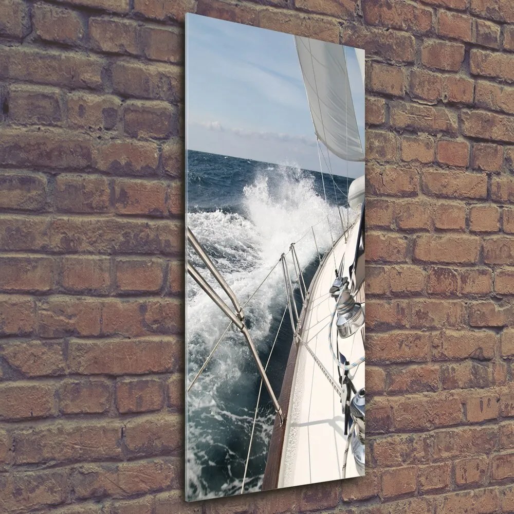 Tablou Printat Pe Sticlă Yacht pe mare