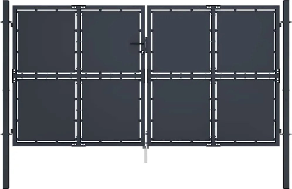 vidaXL Poartă de grădină din oțel 300x125 cm antracit