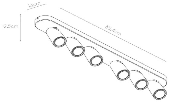 Spot LED Lucide 23954/31/30 XYRUS 6xGU10/5W/230V negru