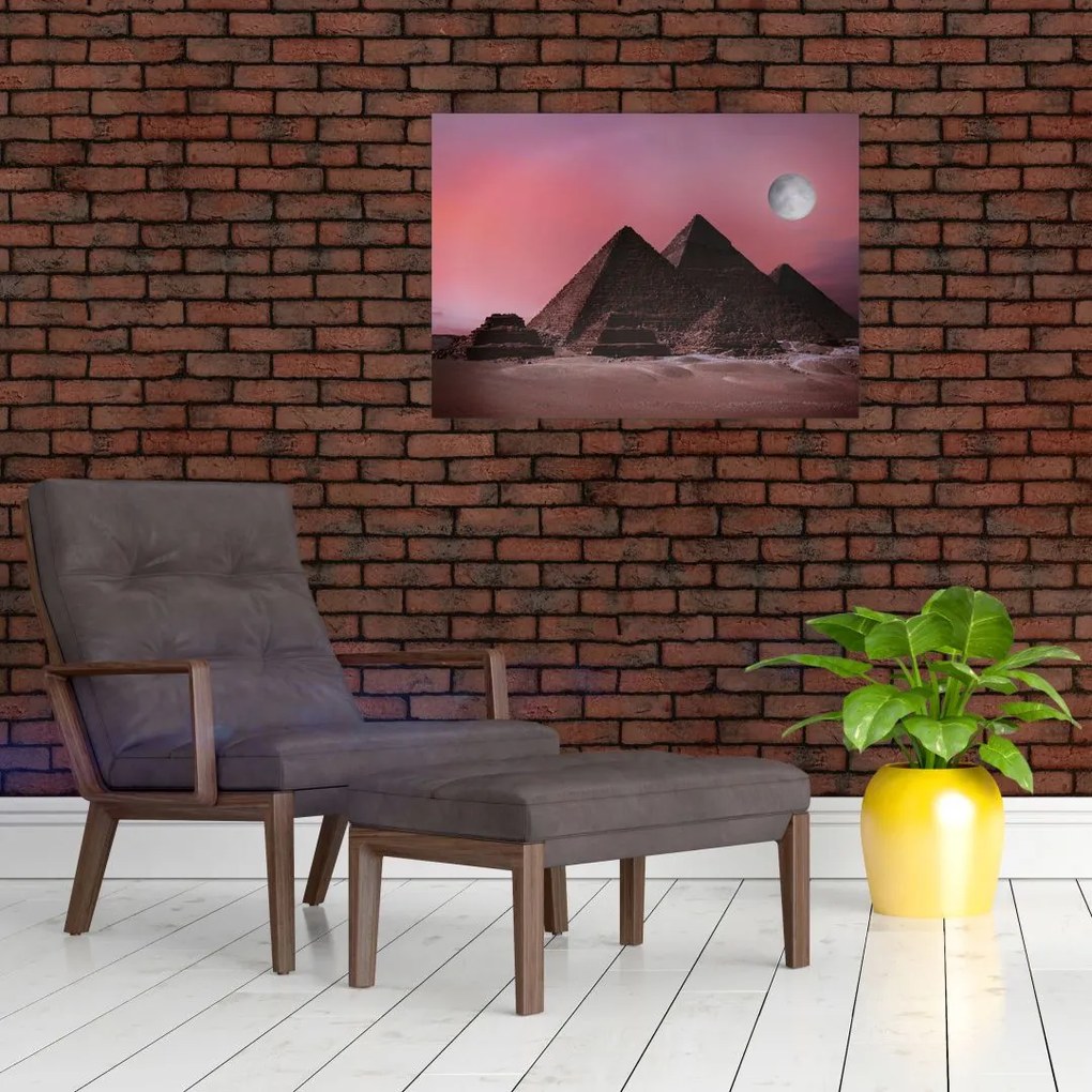 Tablou pe sticlă - Piramidă, Giza, Egipt (70x50 cm)