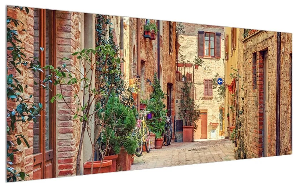 Tablou cu străduță mediteraneenă de vară (120x50 cm), în 40 de alte dimensiuni noi