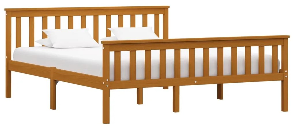 283242 vidaXL Cadru de pat, maro miere, 160 x 200 cm, lemn masiv de pin