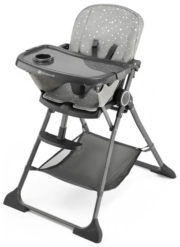 Scaun de masă pentru copii KINDERKRAFT FOLDEE gri