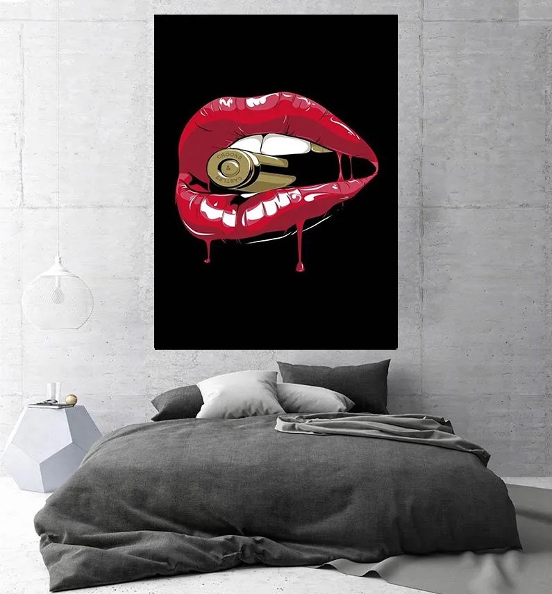 Tablou canvas Bulllet Lips 120x80 cm