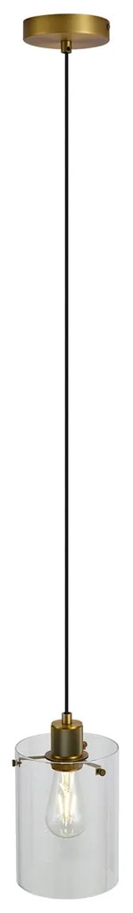 Lampă suspendată de design bronz cu sticlă transparentă - Domo