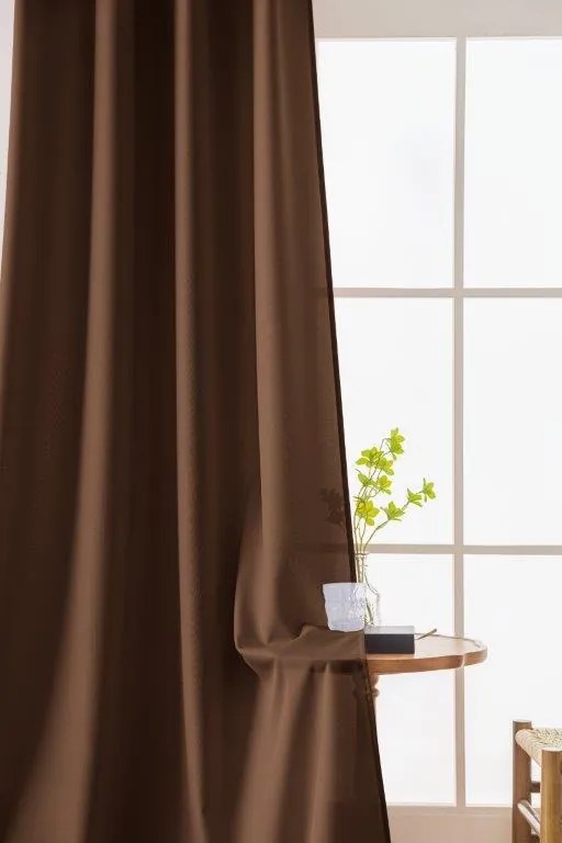 Draperie maro inchis cu rejansa OXFORD 140x250 cm