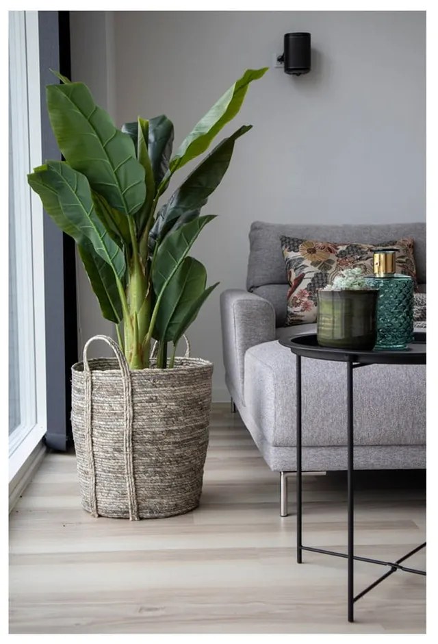 Coș de depozitare din frunze de porumb House Nordic Udine, gri