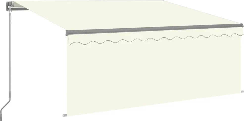 vidaXL Copertină retractabilă manual cu stor, crem, 3x2,5 m