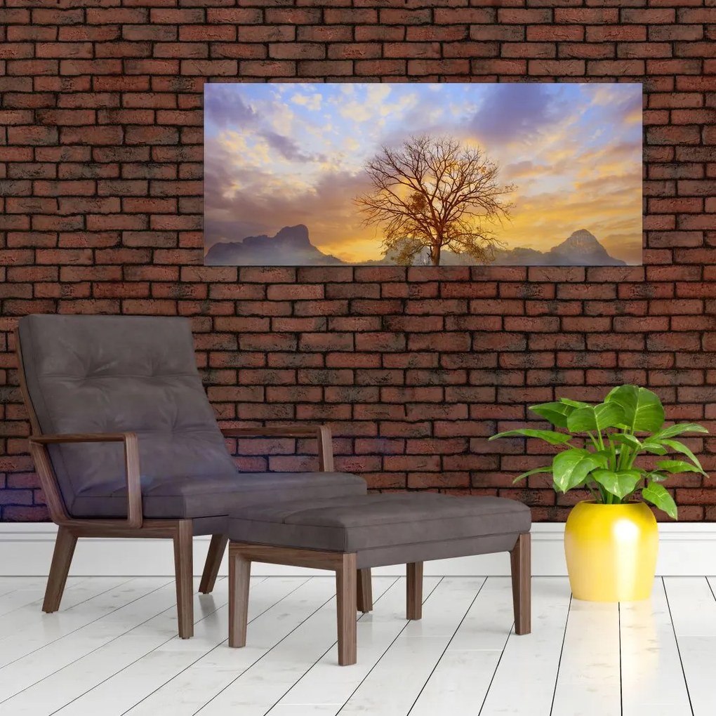 Tablou - Peisaj cu floarea soarelui (120x50 cm)