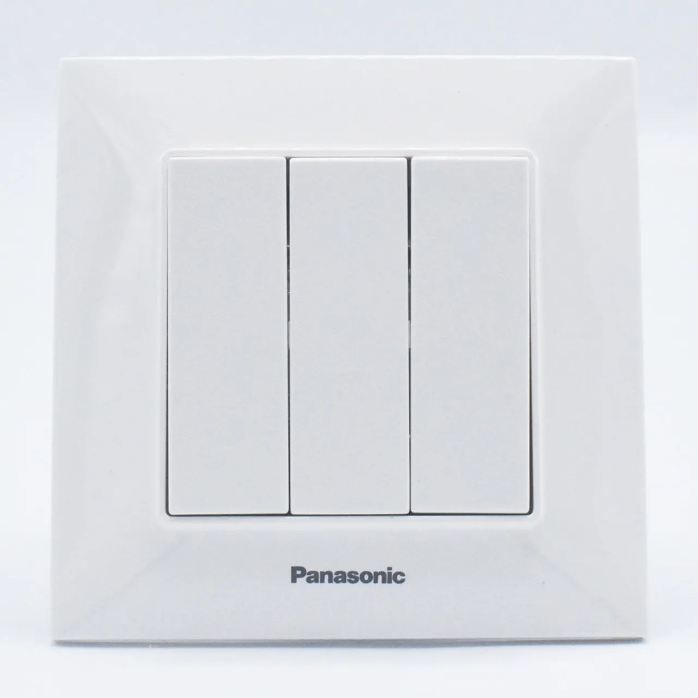 Intrerupator triplu 10A, IP20, Alb, Panasonic Arkedia Slim