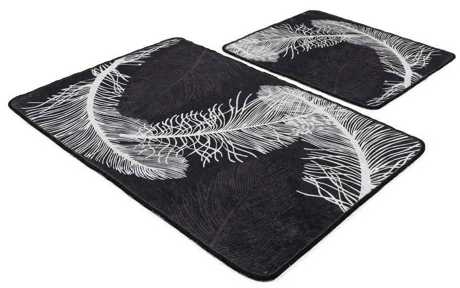 Covorașe de baie gri-antracit 2 buc. 60x100 cm Alisan – Foutastic