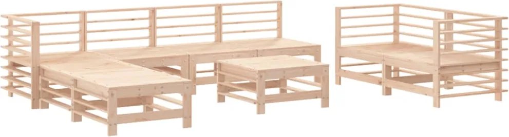 vidaXL Set mobilier grădină, 9 piese, lemn masiv de pin