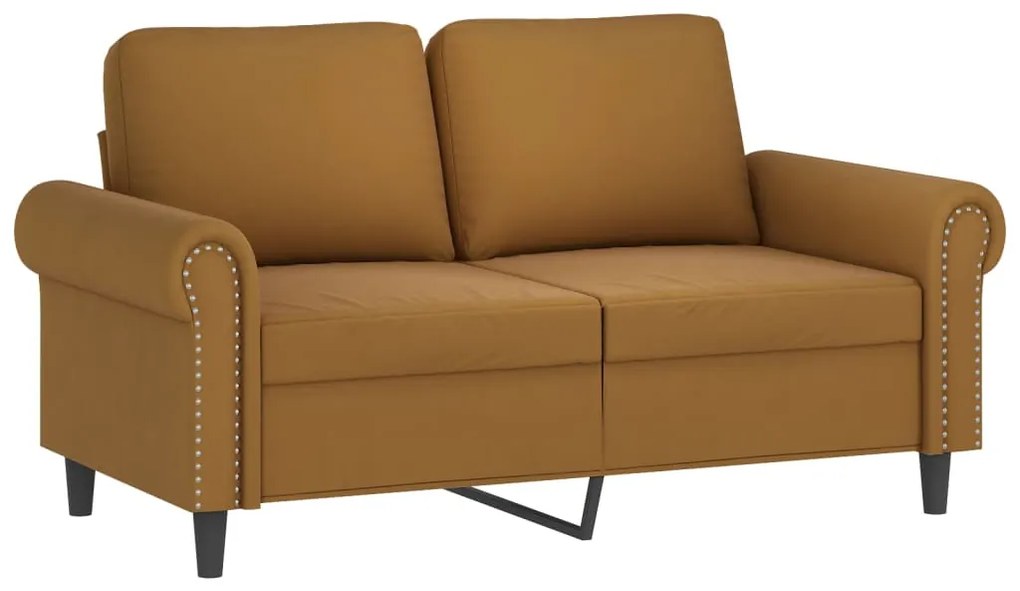 349154 vidaXL Canapea cu 2 locuri, maro, 120 cm, catifea