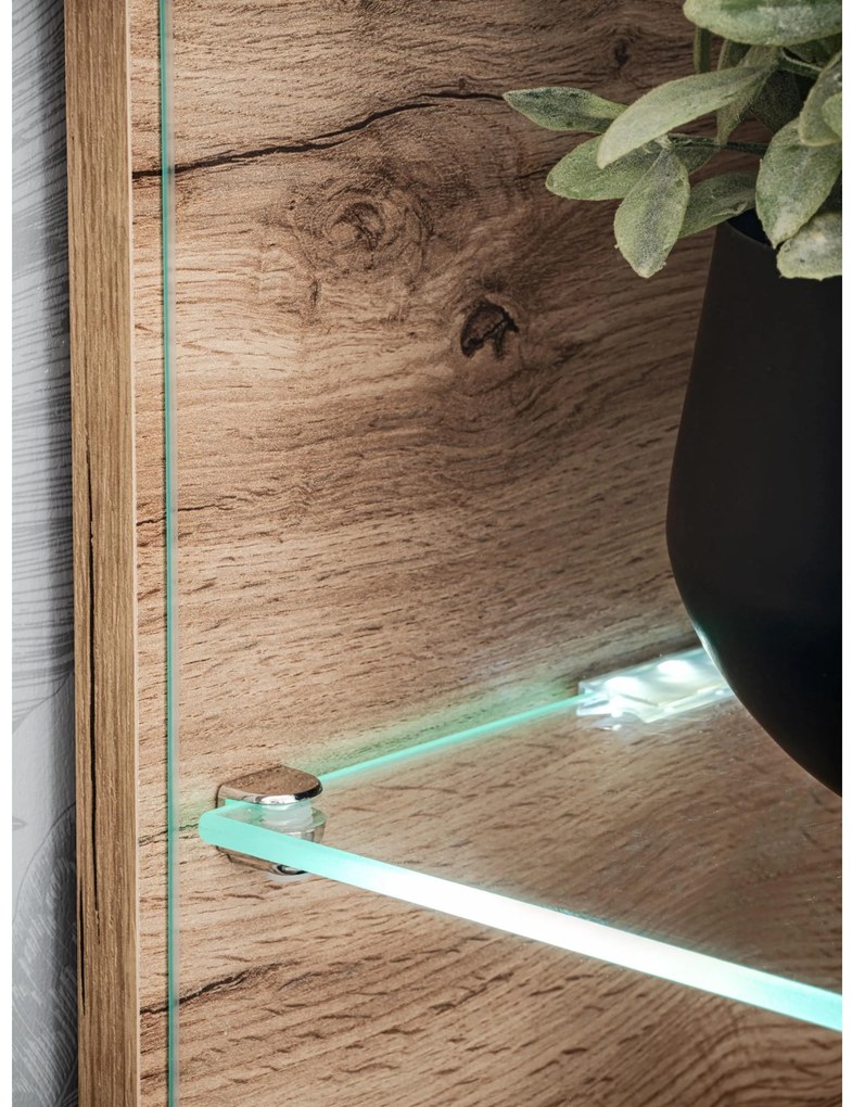 Mobilier living Siluett (antracit + stejar wotan) (cu iluminat LED). 1097583