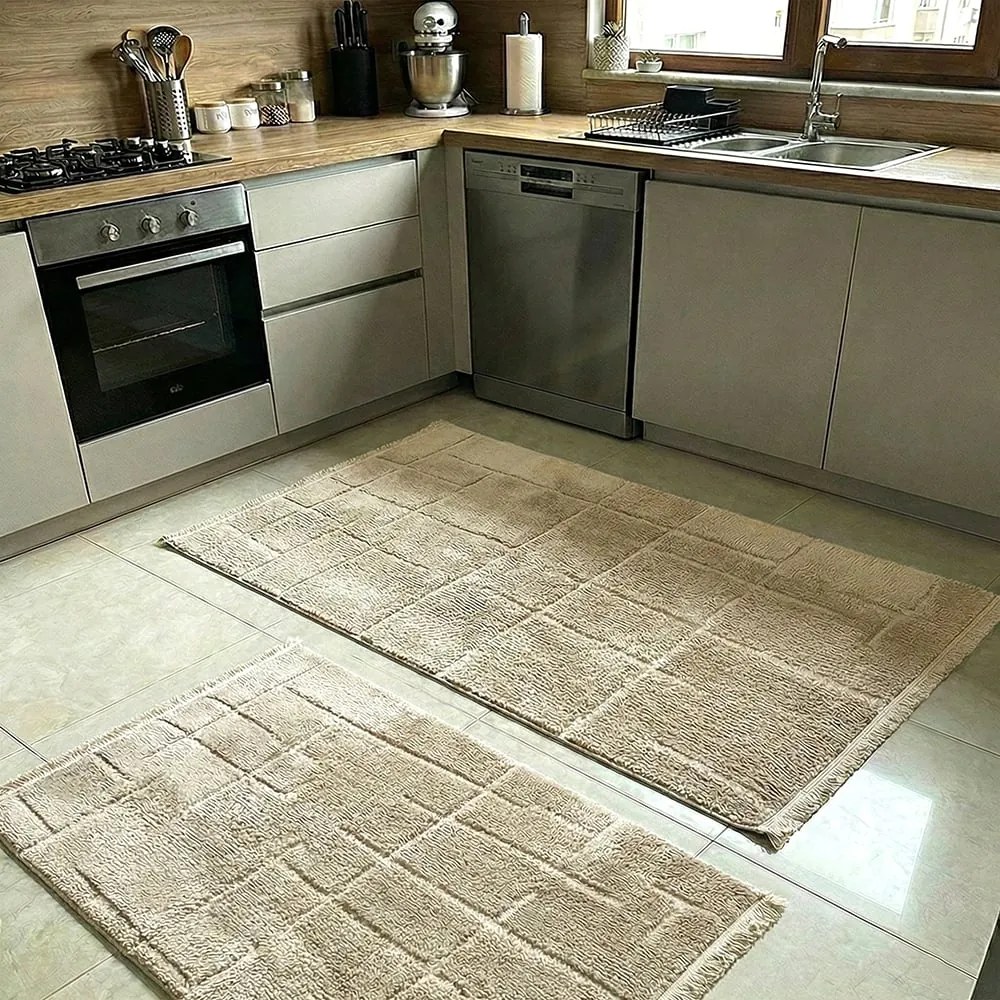 Set 2 Covoare bucatarie Soft antiderapante, 60x80 cm + 60x120 cm, CBU404