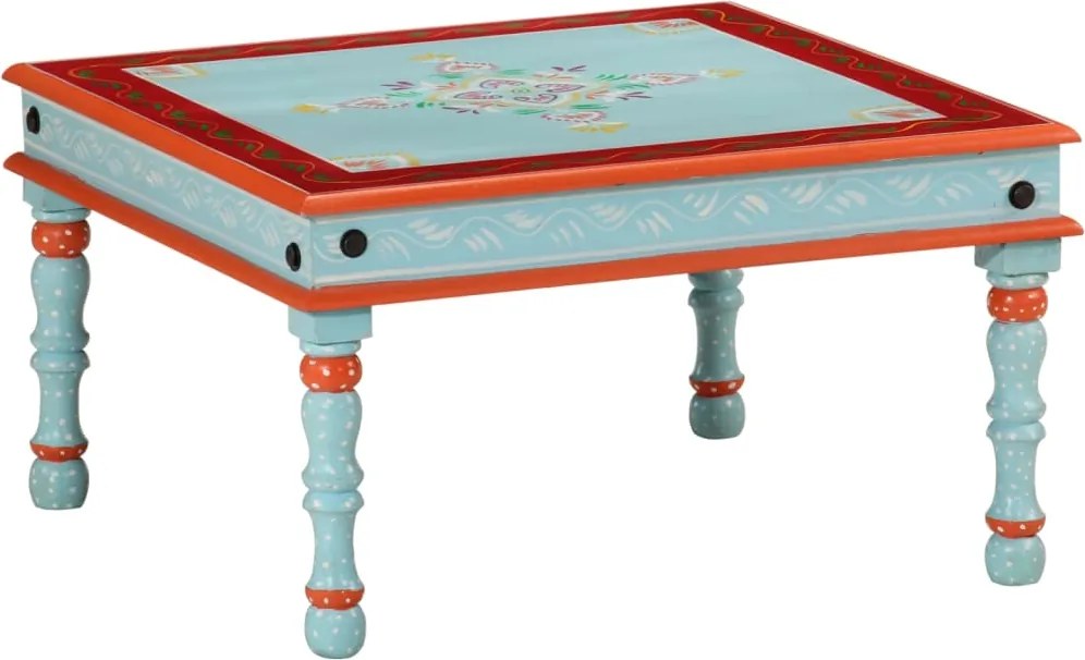 vidaXL Măsuță de cafea pictată manual, albastru, lemn masiv mango