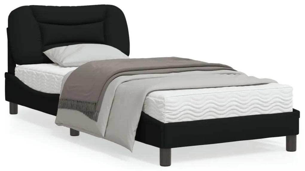 3213678 vidaXL Cadru de pat cu lumini LED, negru, 90x200 cm, textil