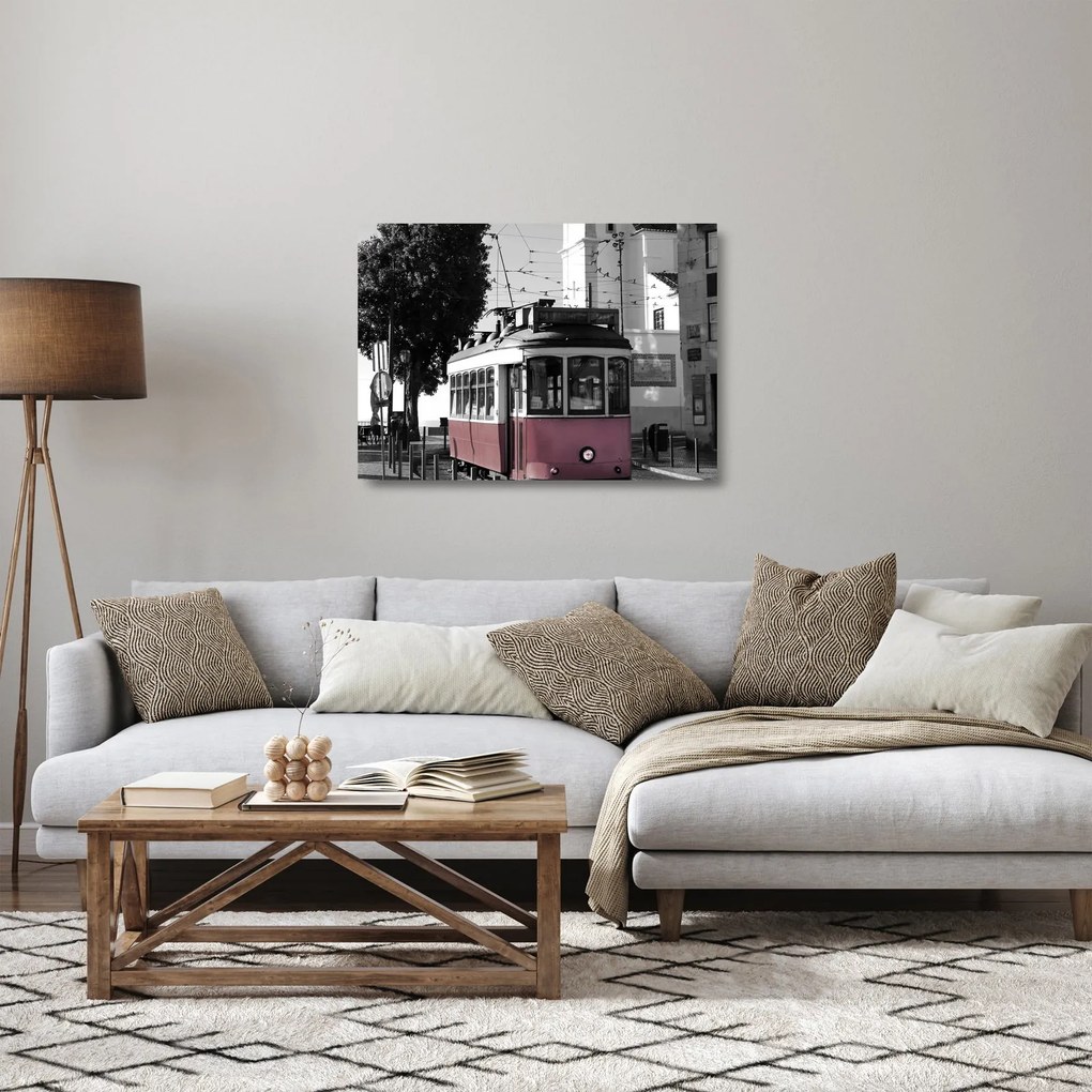 Tablou pe sticlă - Tramvaiul (70x50 cm)