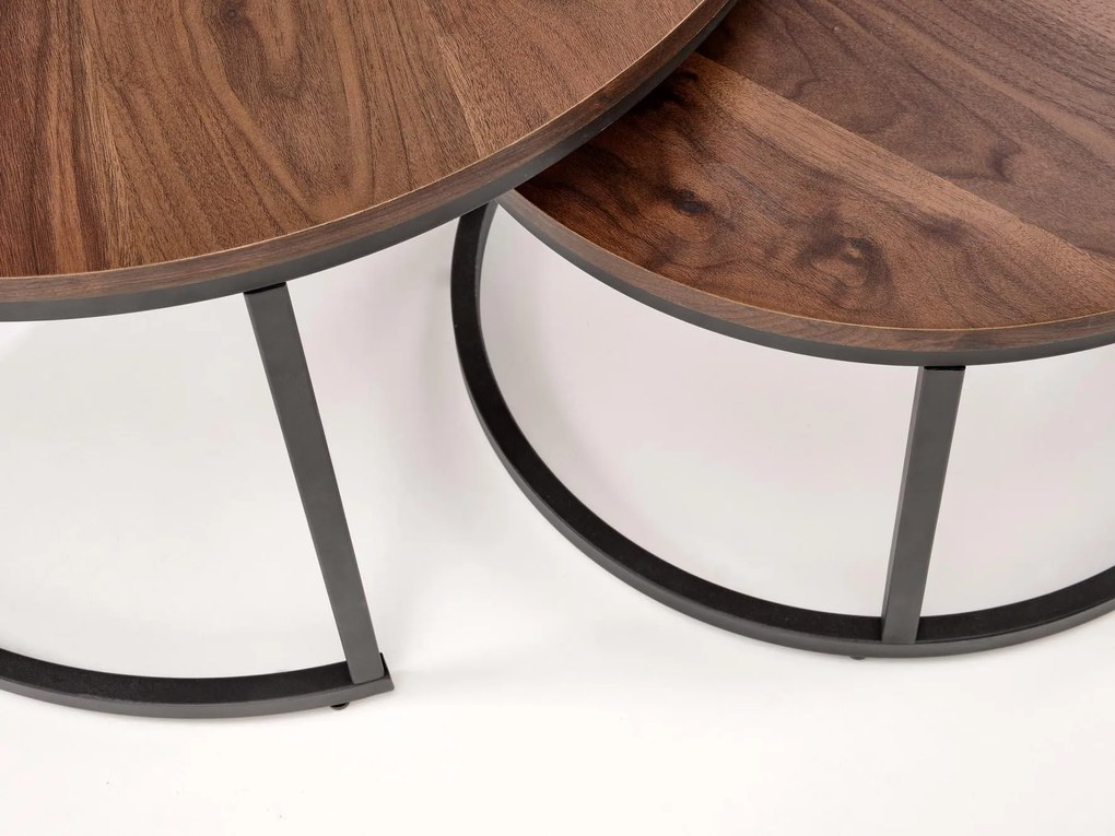 Set 2 buc. măsuțe de cafea Jacarta (nuc + negru). Promo -7%. 1092450
