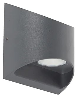 Lampă de perete modernă pentru exterior gri închis cu LED 2 lumini IP54 - Mal