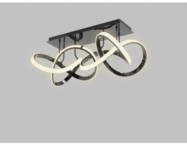 Wofi 9134-205 - Lustr LED INDIGO 64W stmívatelný, černá/chrom