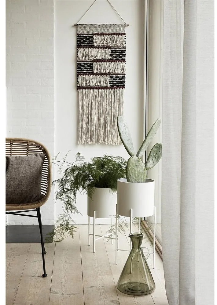 Set 2 ghivece din fier pe piedestal Hübsch Haggo, alb