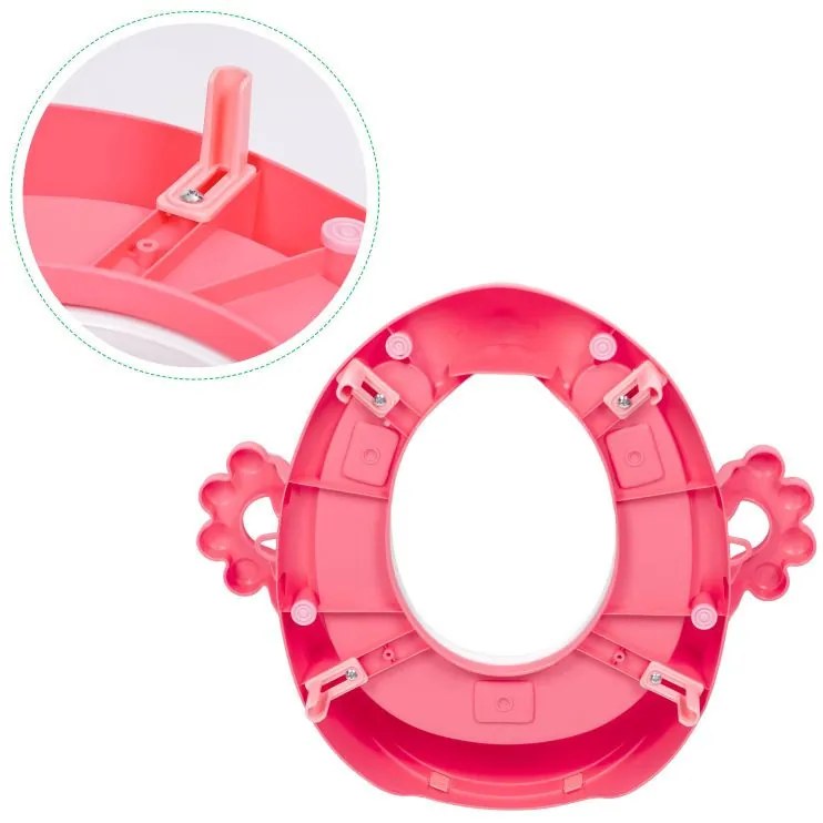 Scaun de toaletă cu urechi și pernă moale roz