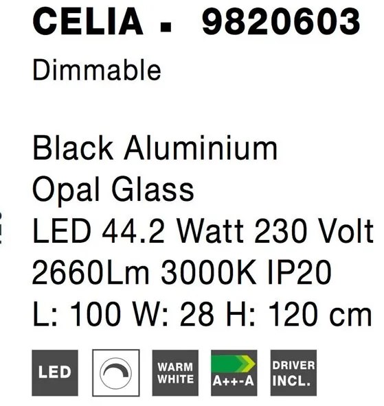 Lustra LED dimabila cu telecomanda design modern Celia negru