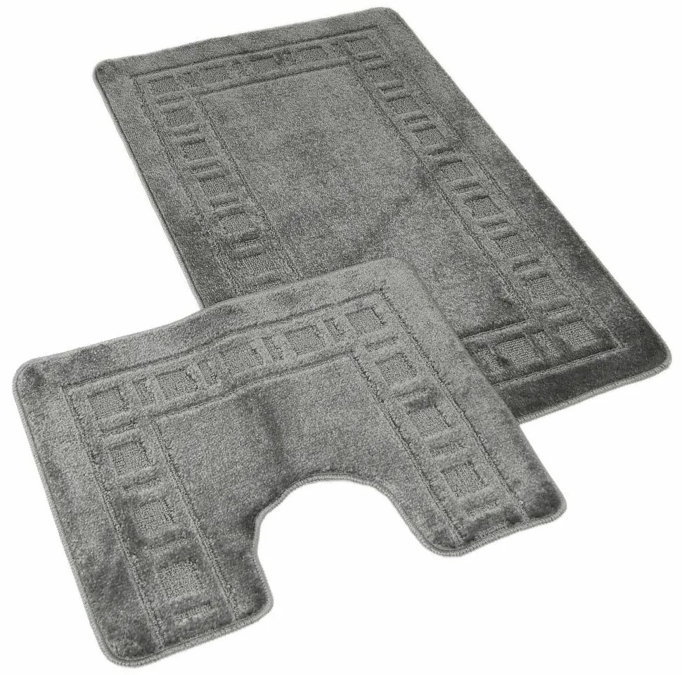 Set de covorașe de baie Kvalitex Cadru gri, 60 x 100 cm, 60 x 50 cm