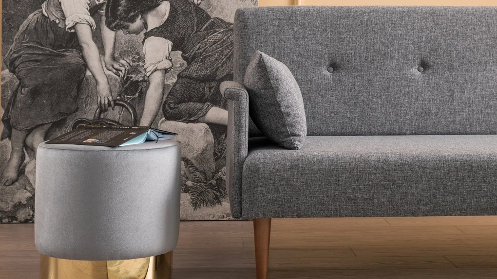 Canapea extensibilă cu 3 locuri Navan Sofa Bed-Grey Gri