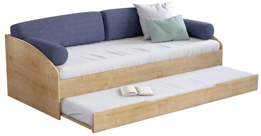 Pat pentru camera copii Colectia Daybed Stejar 90x200 cm