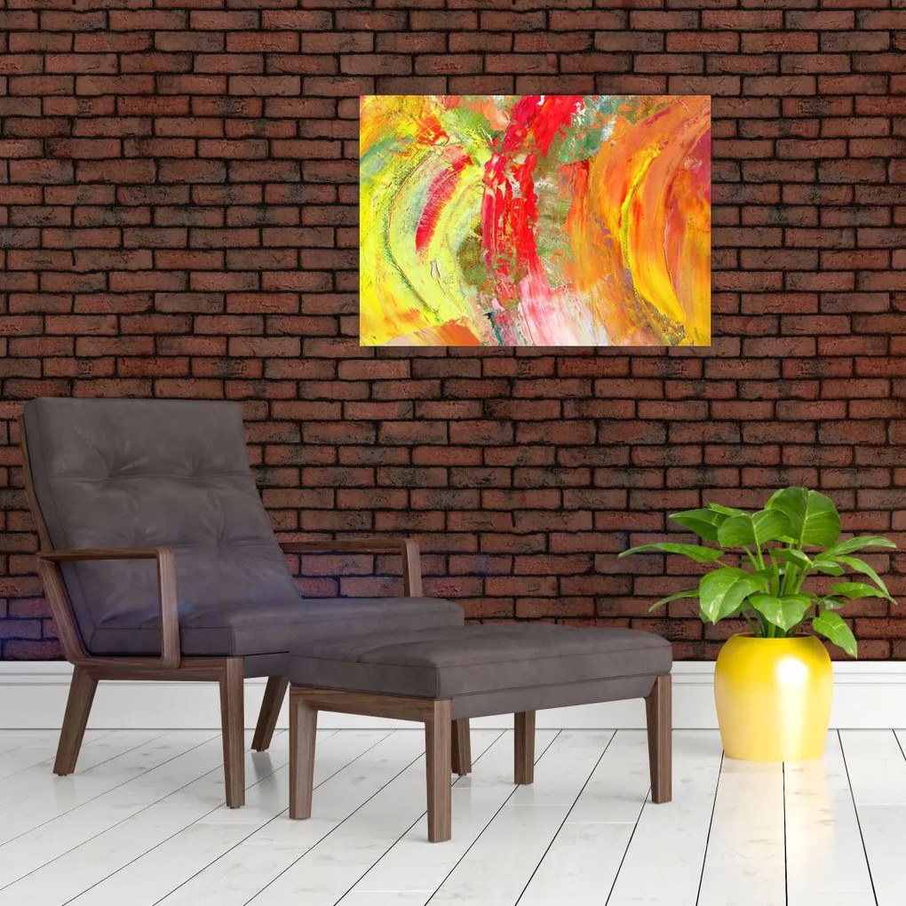 Tablou pe sticlă cu abstracție- pictura (70x50 cm)