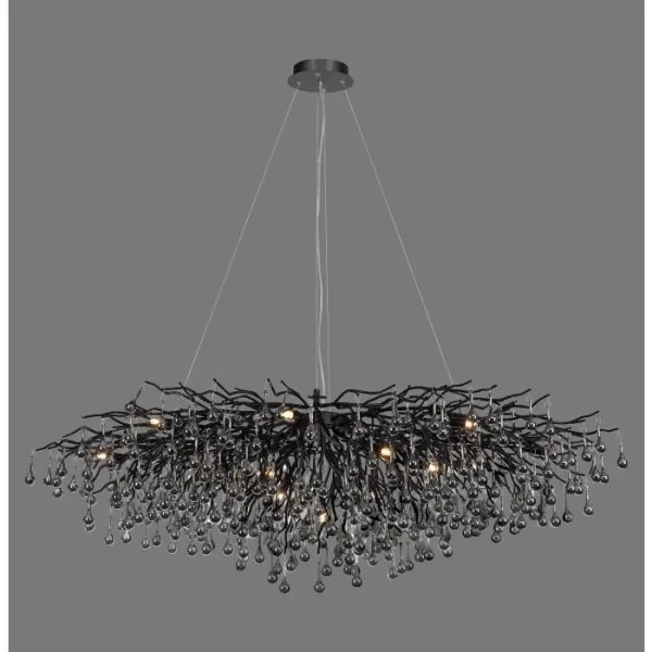 Paul Neuhaus 2031-18 - Lustră pe cablu ICICLE 15xG9/40W/230V 75x150 cm negru