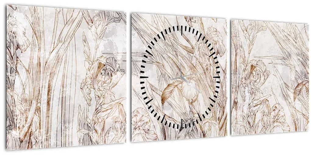 Tablou - Iris (cu ceas) (90x30 cm)